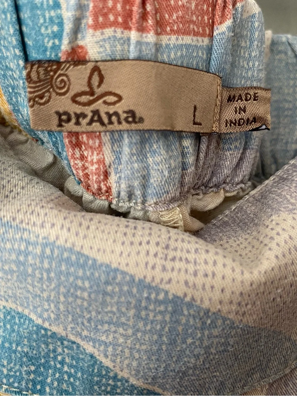 PRANA Willow Sways Skirt Muted Tropical Print Skirt Size Large